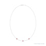 Sapphire Row Natural Gemstone 3-Station Necklace - 14K White Gold, Ruby (view 2)