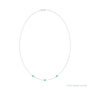Sapphire Row Natural Gemstone 3-Station Necklace - Platinum, Aquamarine (view 2)