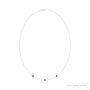 Sapphire Row Natural Gemstone 3-Station Necklace - 10K White Gold, Mozambique Garnet (view 2)