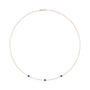 Sapphire Row Natural Gemstone 3-Station Necklace - 14K Rose Gold, Blue Sapphire
