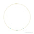 Sapphire Row Natural Gemstone 3-Station Necklace - 14K Yellow Gold, Blue Zircon