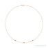 Sapphire Row Natural Gemstone 3-Station Necklace - 14K Rose Gold, Pink Tourmaline