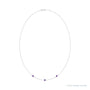 Sapphire Row Natural Gemstone 3-Station Necklace - Platinum, Amethyst (view 2)
