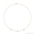Sapphire Row Natural Gemstone 3-Station Necklace - 14K Rose Gold, Aquamarine