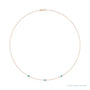 Sapphire Row Natural Gemstone 3-Station Necklace - 14K Rose Gold, Aquamarine