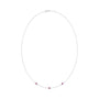 Sapphire Row Natural Gemstone 3-Station Necklace - Platinum, Pink Tourmaline (view 2)