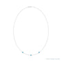 Sapphire Row Natural Gemstone 3-Station Necklace - 14K White Gold, Blue Zircon (view 2)