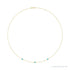 Sapphire Row Natural Gemstone 3-Station Necklace - 14K Yellow Gold, Aquamarine