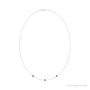 Sapphire Row Natural Gemstone 3-Station Necklace - Platinum, Emerald (view 2)