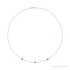 Sapphire Row Lab-Grown Gemstone 3-Station Necklace - 14K Rose Gold, Emerald