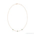 Sapphire Row Lab-Grown Gemstone 3-Station Necklace - 14K Rose Gold, Emerald (view 2)
