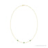Sapphire Row Lab-Grown Gemstone 3-Station Necklace - 14K Yellow Gold, Emerald (view 2)