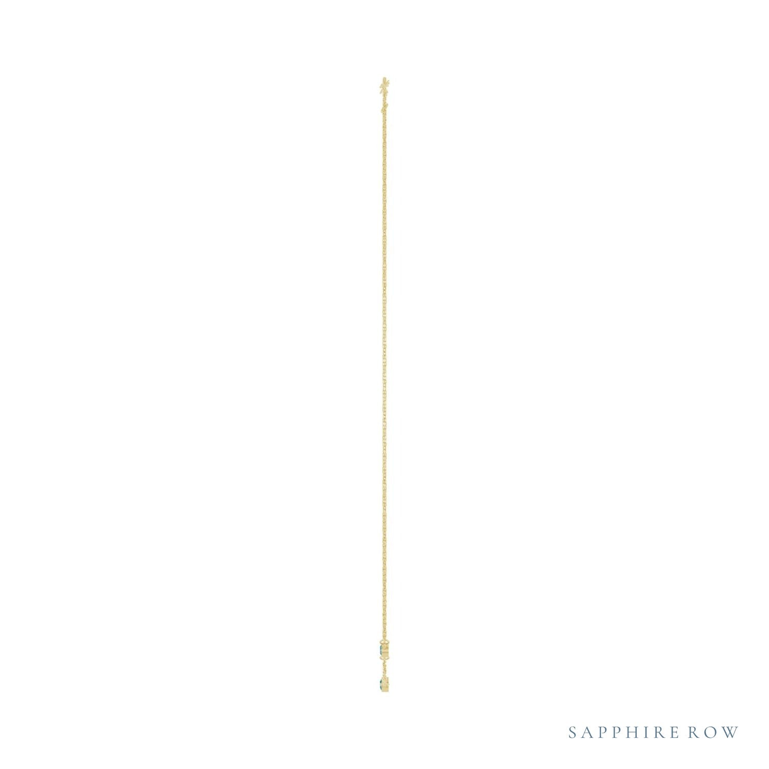 Sapphire Row Lab-Grown Gemstone 3-Station Necklace - 10K Yellow Gold, Alexandrite (view 3)