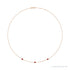 Sapphire Row Lab-Grown Gemstone 3-Station Necklace - 14K Rose Gold, Ruby