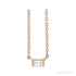 Sapphire Row Natural Diamond Baguette Solitaire Necklace - 14K Rose Gold, 3 × 2 mm