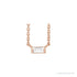 Sapphire Row Natural Diamond Baguette Solitaire Necklace - 14K Rose Gold, 4 × 2 mm