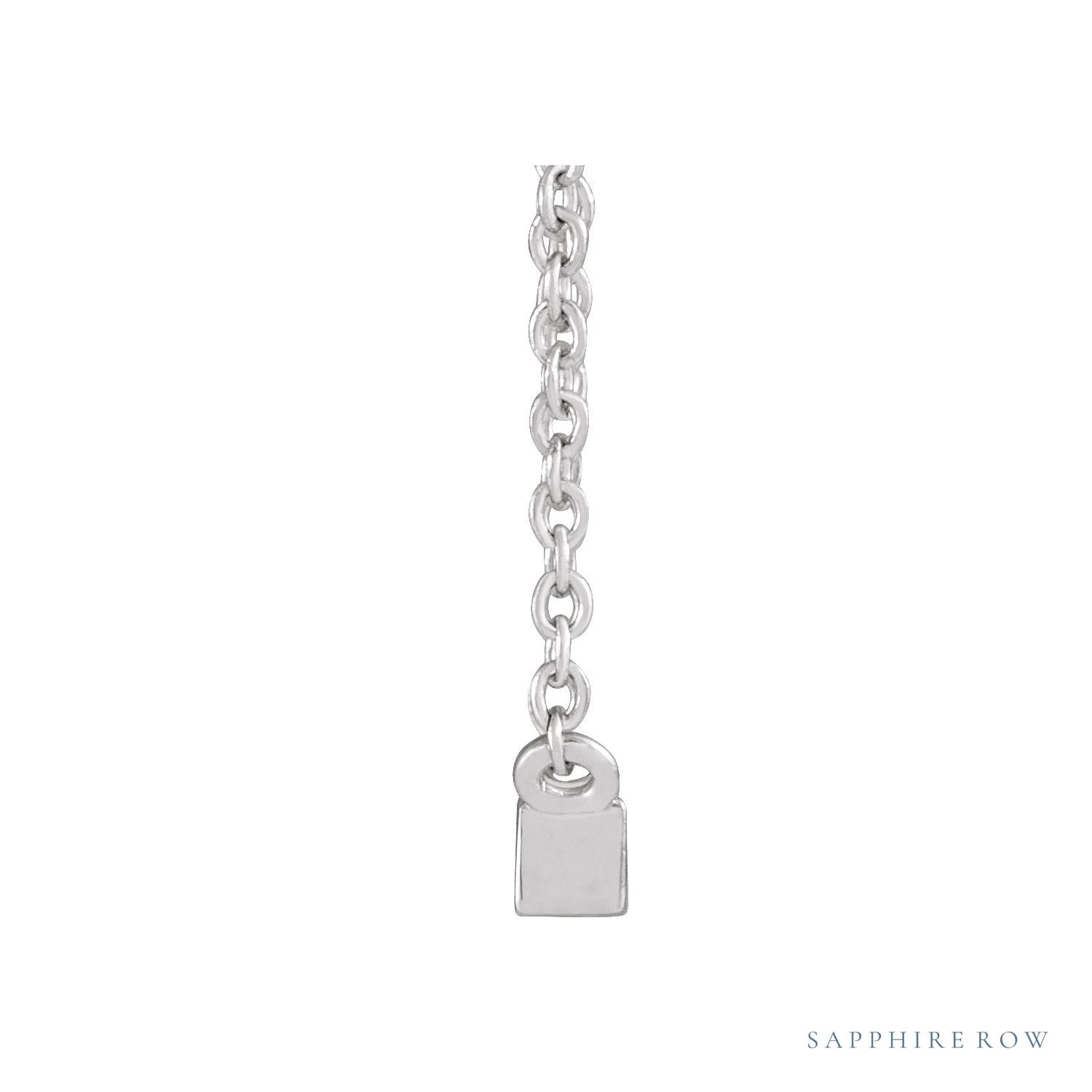 Sapphire Row Natural Diamond Baguette Solitaire Necklace - 14K White Gold, 3 × 2 mm (view 2)