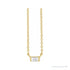 Sapphire Row Natural Diamond Baguette Solitaire Necklace - 14K Yellow Gold, 3.5 × 2 mm