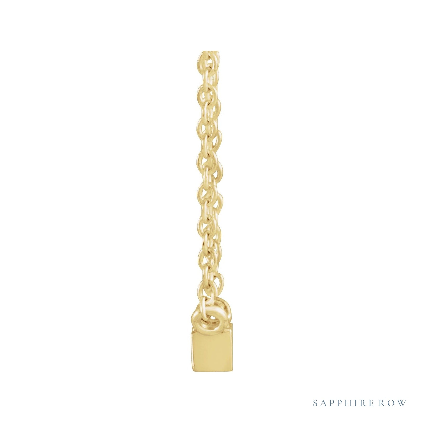 Sapphire Row Natural Diamond Baguette Solitaire Necklace - 14K Yellow Gold, 3.5 × 2 mm (view 2)