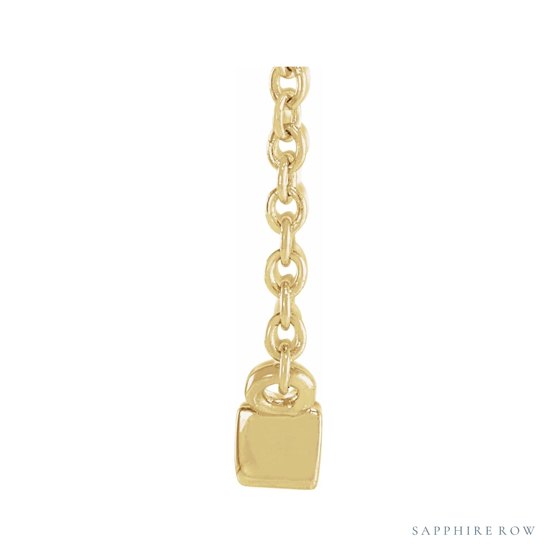 Sapphire Row Natural Diamond Baguette Solitaire Necklace - 14K Yellow Gold, 4.5 × 2 mm (view 2)