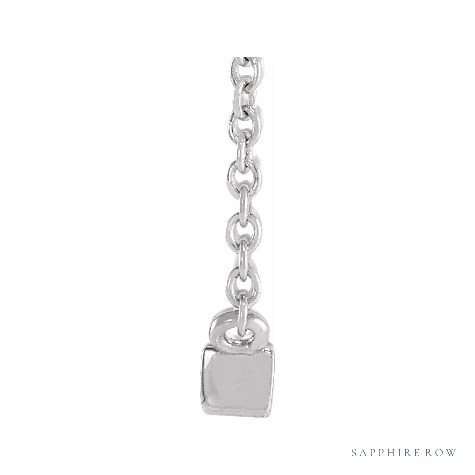Sapphire Row Natural Diamond Baguette Solitaire Necklace - 14K White Gold, 4.5 × 2 mm (view 2)