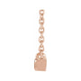 Sapphire Row Natural Diamond Baguette Solitaire Necklace - 14K Rose Gold, 4.5 × 2 mm (view 2)