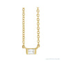 Sapphire Row Natural Diamond Baguette Solitaire Necklace - 14K Yellow Gold, 3 × 2 mm