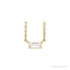Sapphire Row Natural Diamond Baguette Solitaire Necklace - 14K Yellow Gold, 4 × 2 mm