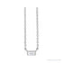 Sapphire Row Natural Diamond Baguette Solitaire Necklace - Platinum, 3.5 × 2 mm