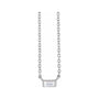 Sapphire Row Natural Diamond Baguette Solitaire Necklace - Platinum, 3.5 × 2 mm