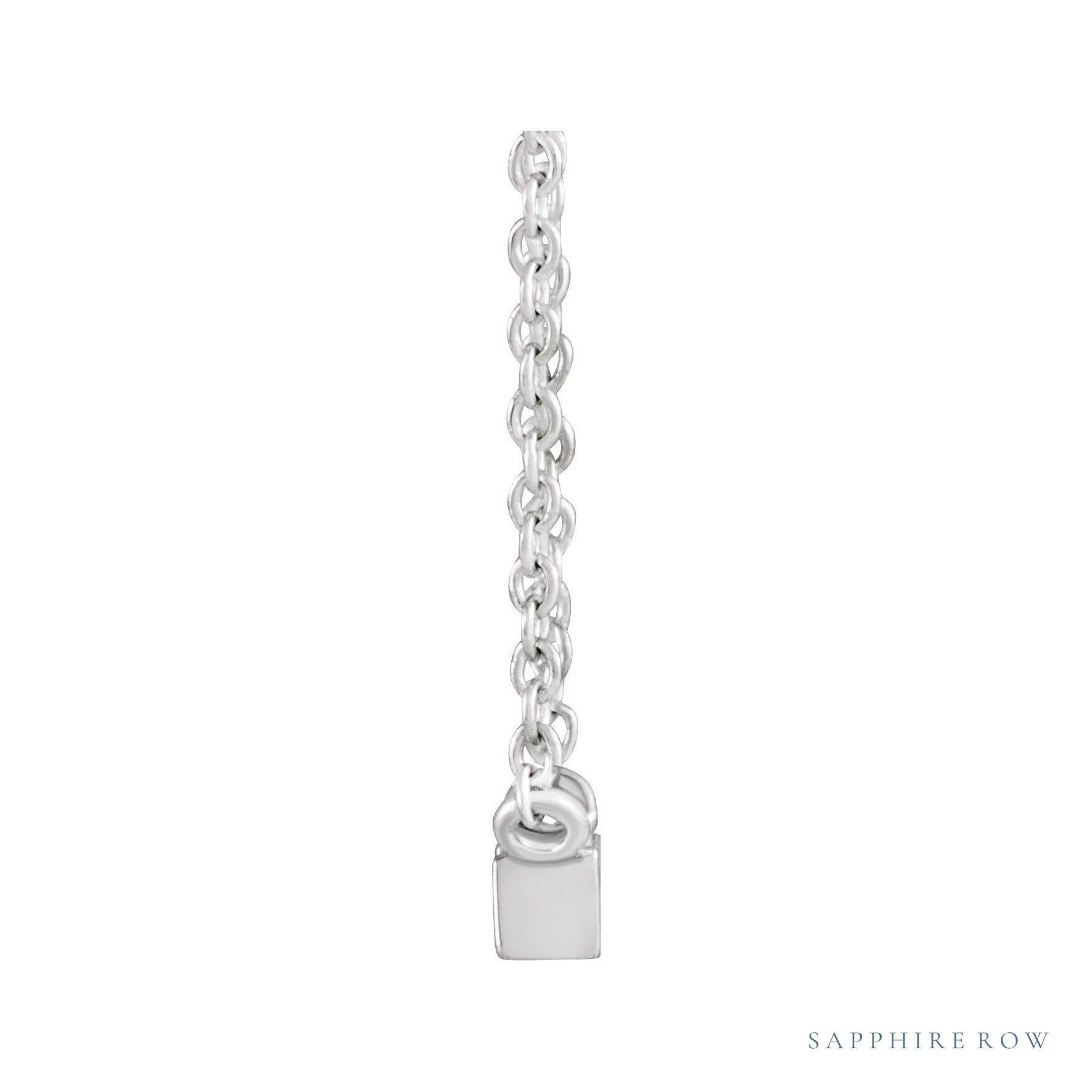 Sapphire Row Natural Diamond Baguette Solitaire Necklace - Platinum, 3.5 × 2 mm (view 2)