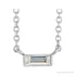 Sapphire Row Natural Diamond Baguette Solitaire Necklace - Platinum, 4.5 × 2 mm