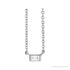 Sapphire Row Natural Diamond Baguette Solitaire Necklace - Platinum, 3 × 2 mm