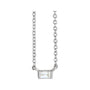 Sapphire Row Natural Diamond Baguette Solitaire Necklace - Platinum, 3 × 2 mm