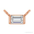 Sapphire Row Lab-Grown Diamond Baguette Solitaire Necklace - 14K Rose Gold, 3 × 2 mm