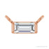 Sapphire Row Lab-Grown Diamond Baguette Solitaire Necklace - 14K Rose Gold, 4 × 2 mm