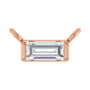 Sapphire Row Lab-Grown Diamond Baguette Solitaire Necklace - 14K Rose Gold, 4 × 2 mm