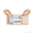 Sapphire Row Lab-Grown Diamond Baguette Solitaire Necklace - 14K Rose Gold, 4 × 2 mm (view 2)