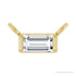 Sapphire Row Lab-Grown Diamond Baguette Solitaire Necklace - 14K Yellow Gold, 3.5 × 2 mm