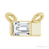Sapphire Row Lab-Grown Diamond Baguette Solitaire Necklace - 14K Yellow Gold, 3.5 × 2 mm (view 2)