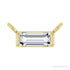 Sapphire Row Lab-Grown Diamond Baguette Solitaire Necklace - 14K Yellow Gold, 4.5 × 2 mm