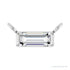 Sapphire Row Lab-Grown Diamond Baguette Solitaire Necklace - 14K White Gold, 4.5 × 2 mm