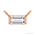 Sapphire Row Lab-Grown Diamond Baguette Solitaire Necklace - 14K Rose Gold, 3.5 × 2 mm