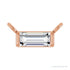 Sapphire Row Lab-Grown Diamond Baguette Solitaire Necklace - 14K Rose Gold, 4.5 × 2 mm