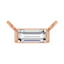 Sapphire Row Lab-Grown Diamond Baguette Solitaire Necklace - 14K Rose Gold, 4.5 × 2 mm