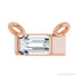 Sapphire Row Lab-Grown Diamond Baguette Solitaire Necklace - 14K Rose Gold, 4.5 × 2 mm (view 3)