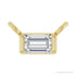 Sapphire Row Lab-Grown Diamond Baguette Solitaire Necklace - 14K Yellow Gold, 3 × 2 mm