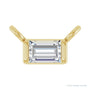 Sapphire Row Lab-Grown Diamond Baguette Solitaire Necklace - 14K Yellow Gold, 3 × 2 mm