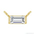 Sapphire Row Lab-Grown Diamond Baguette Solitaire Necklace - 14K Yellow Gold, 4 × 2 mm