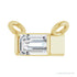 Sapphire Row Lab-Grown Diamond Baguette Solitaire Necklace - 14K Yellow Gold, 4 × 2 mm (view 2)
